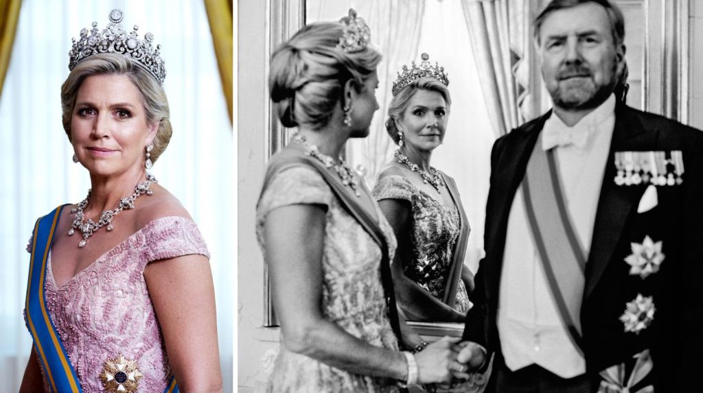 La reina Máxima deslumbró con la Tiara Stuart y su diamante de 40 quilates en nuevos retratos oficiales