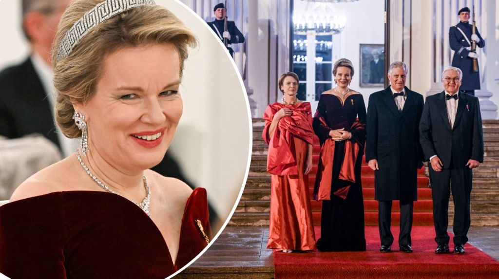 Mathilde de Bélgica lució la tiara de la reina Astrid en una noche de gala en Alemania